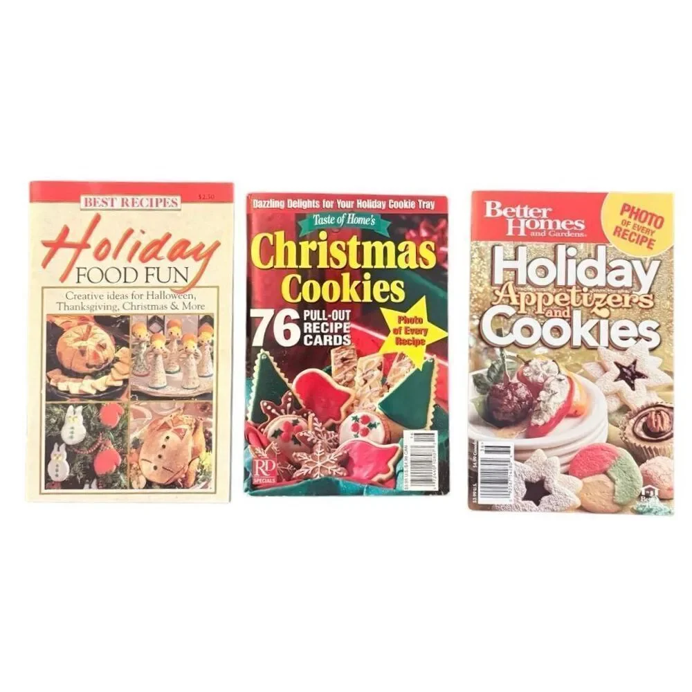 Holiday Cookbooks Vintage Set of 7 Collectible Lot